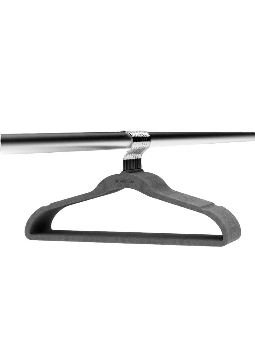 Set of 10 Non-Slip Velvet Brookstone Hangers - Gray
